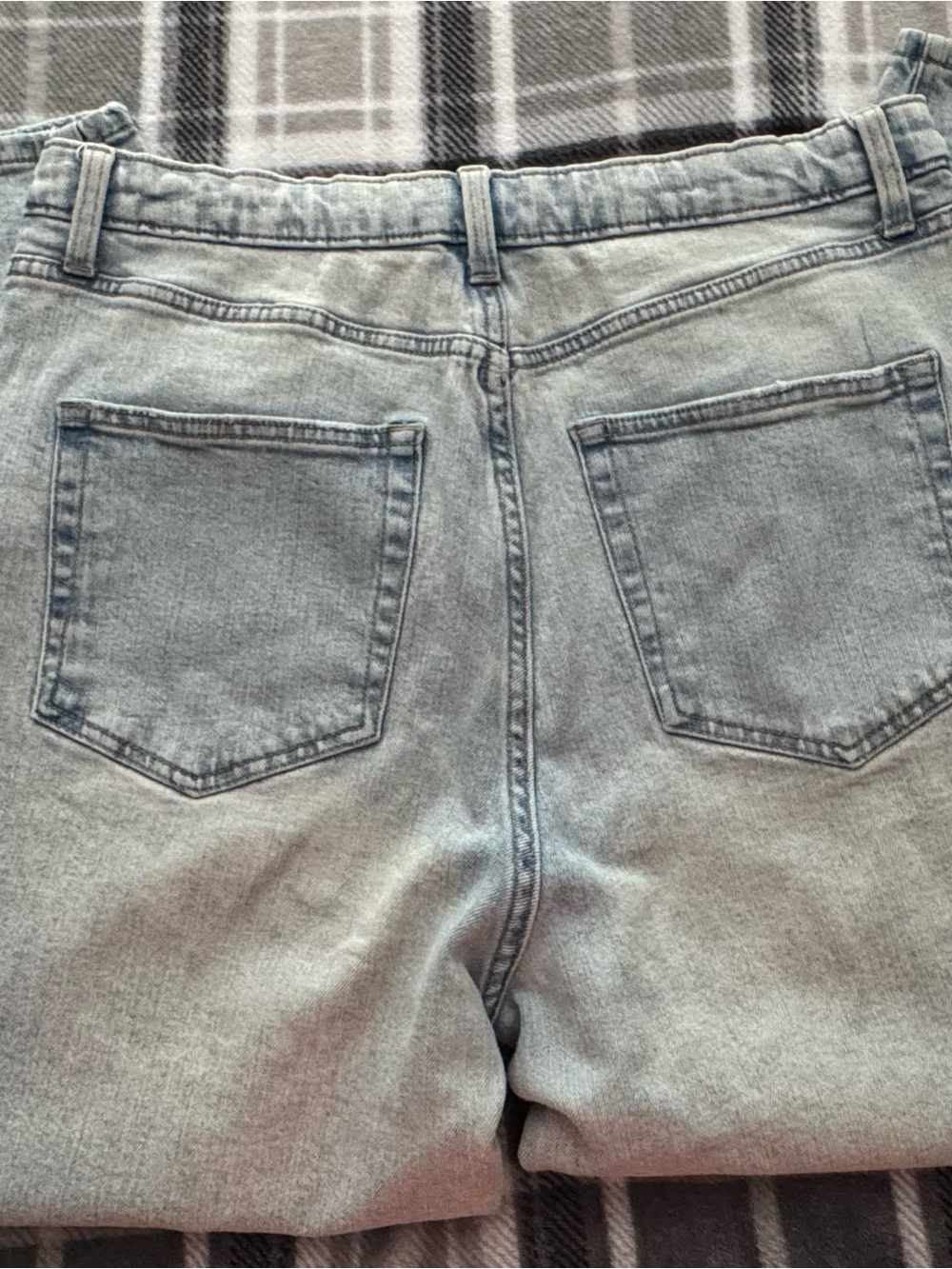 wild fable Light Blue Distressed Mom Jeans - Picture 3 of 5